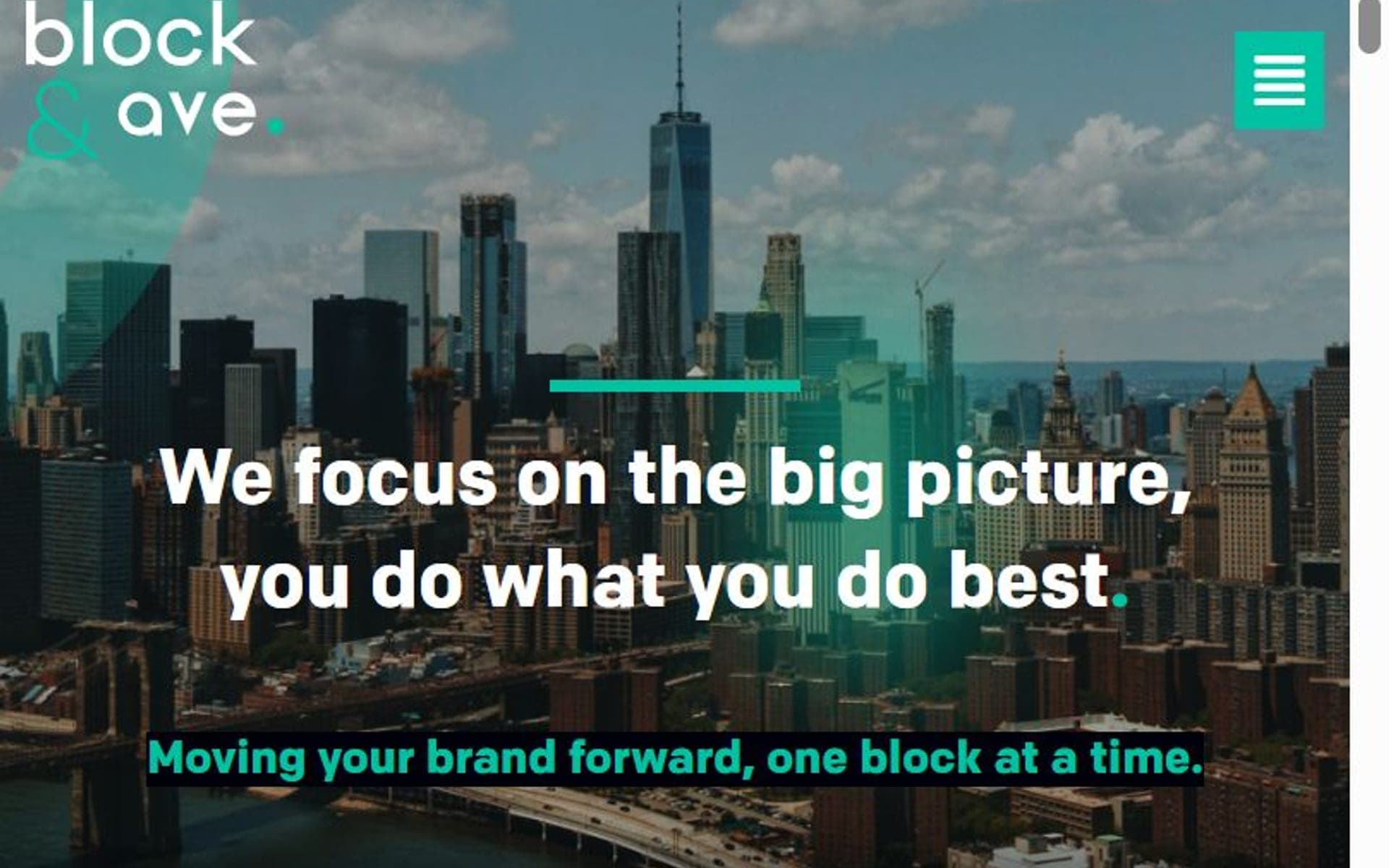 Block & Ave. website screenshot
